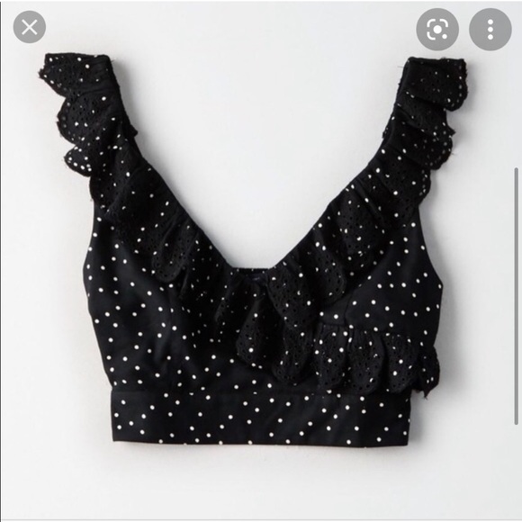 NWT American Eagle Lace and Polka Dot  Crop Top Size XS - Picture 3 of 9